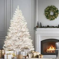 Best 7 ft. Pre-Lit Winchester Pine White Tree with Clear Lights Full|Pre-Lit