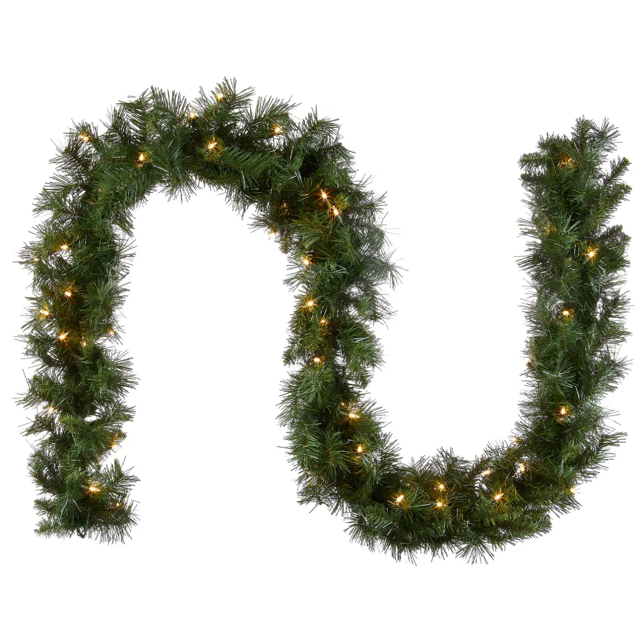 Sale 9 ft. Pre-Lit Winchester Pine Garland with Clear Lights 7-10 Feet Christmas Garlands