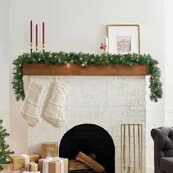 Sale 9 ft. Pre-Lit Winchester Pine Garland with Clear Lights 7-10 Feet Christmas Garlands