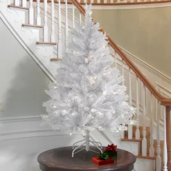 Clearance 4.5 ft. Pre-Lit Winchester White Pine Tree with Clear Lights Full|Pre-Lit