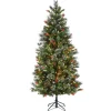 Hot 6.5 ft. Pre-Lit Wintry Pine Medium Tree with Clear Lights Pre-Lit|Medium