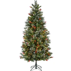 Hot 6.5 ft. Pre-Lit Wintry Pine Medium Tree with Clear Lights Pre-Lit|Medium
