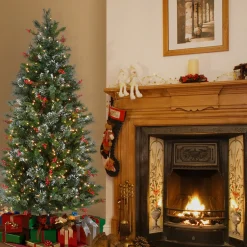 Hot 6.5 ft. Pre-Lit Wintry Pine Medium Tree with Clear Lights Pre-Lit|Medium