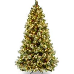 New 7.5 ft. Pre-Lit Wintry Pine Medium Tree with Clear Lights Medium|Pre-Lit