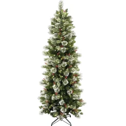 Hot 7.5 ft. Pre-Lit Wintry Pine Slim Tree with Clear Lights Slim|Pre-Lit