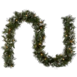 Discount 9 ft. Pre-Lit Wispy Willow Garland with Clear Lights 7-10 Feet Christmas Garlands