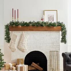 Discount 9 ft. Pre-Lit Wispy Willow Garland with Clear Lights 7-10 Feet Christmas Garlands