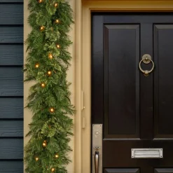Discount 9 ft. Pre-Lit Wispy Willow Garland with Clear Lights 7-10 Feet Christmas Garlands