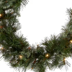 Discount 9 ft. Pre-Lit Wispy Willow Garland with Clear Lights 7-10 Feet Christmas Garlands
