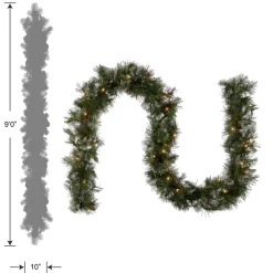 Discount 9 ft. Pre-Lit Wispy Willow Garland with Clear Lights 7-10 Feet Christmas Garlands
