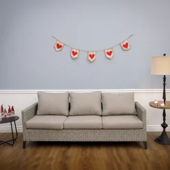 Online 6 ft. Red Hearts Jute Garland Decorations