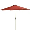 Clearance 9 ft. Red Umbrella with Solar Power LED Lights Patio Furniture