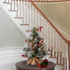Online 2 ft. Snowy Glacier Pine Tree with Warm White LED Lights Tabletop|Under 5 Feet
