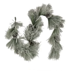 Online 7 ft. Snowy Long Needle Plastic Garland Unlit Christmas Garlands|7-10 Feet Christmas Garlands