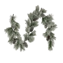 Discount 7 ft. Snowy Pine Plastic Garland Unlit Christmas Garlands|7-10 Feet Christmas Garlands