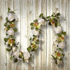 Outlet 6 ft. Spring Garland with Roses, Lilies, Berry Clusters, Leafy Greens Garlands & Swags