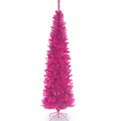 7 ft. Tinsel Collection Pink Tree Slim|Pre-Lit