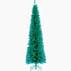 Online 6 ft. Tinsel Collection Turquoise Tree Slim|Pre-Lit
