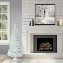 Discount 3 ft. Tinsel Collection White Iridescent Tree Slim|Pre-Lit
