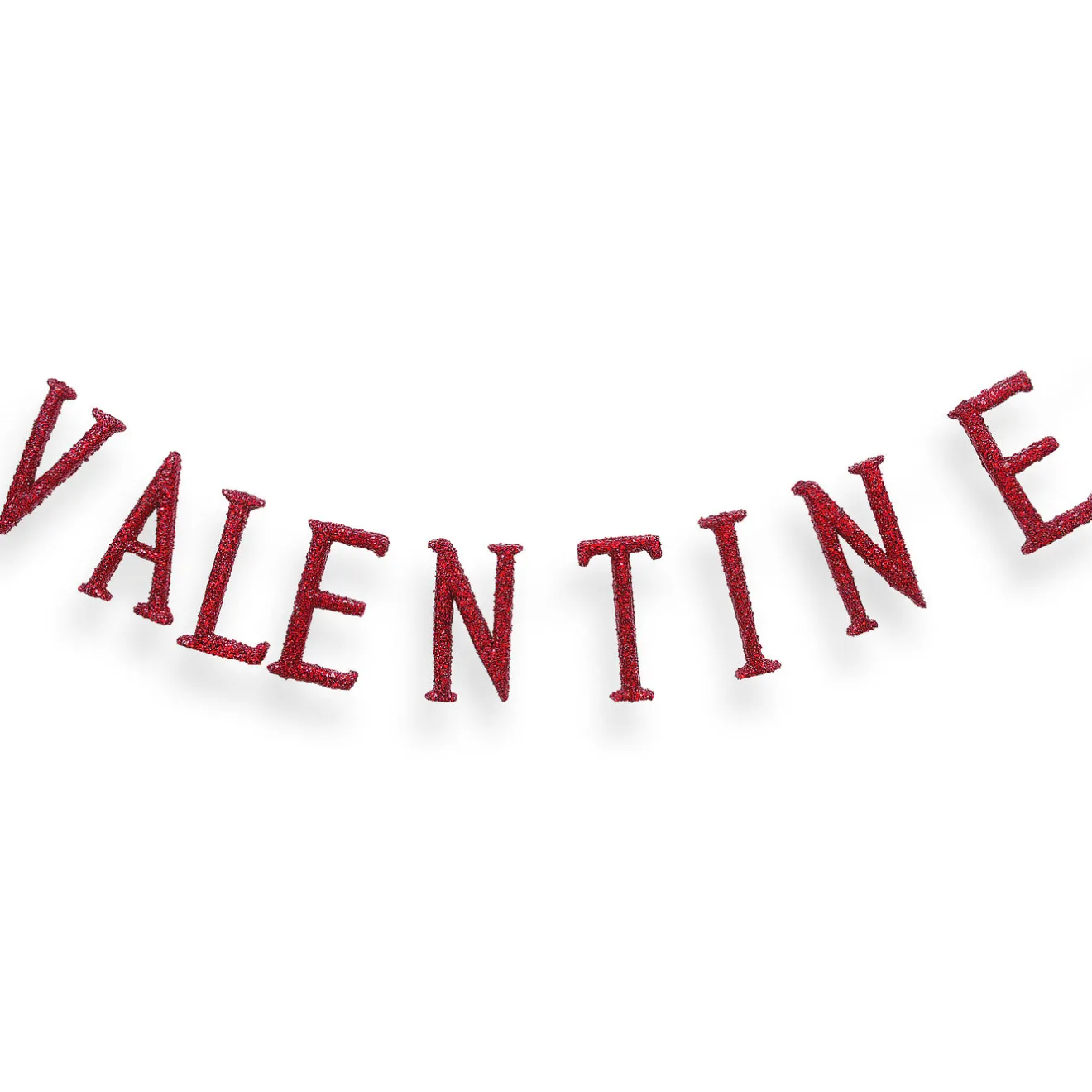 New 6 ft. Valentine's Banner Decorated with Red Glitter Decorations