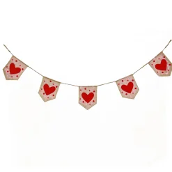 Online 6 ft. Valentine's Red Hearts and Dots Jute Garland Decorations