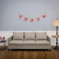 Online 6 ft. Valentine's Red Hearts and Dots Jute Garland Decorations