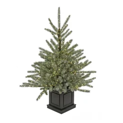 Clearance 4 ft.Pre-Lit Aberdeen Blue Spruce Tree Slim|Pre-Lit