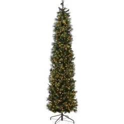 New 12 ft.Pre-Lit Carolina Pine Slim Tree with Clear Lights Slim|Pre-Lit