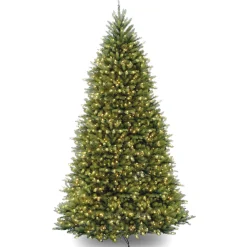 Clearance 10 ft.Pre-Lit Dunhill Fir Tree with PowerConnect Dual Color LED Lights Full|Pre-Lit