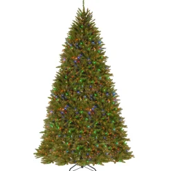 Clearance 10 ft.Pre-Lit Dunhill Fir Tree with PowerConnect Dual Color LED Lights Full|Pre-Lit