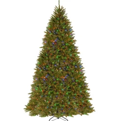 Clearance 10 ft.Pre-Lit Dunhill Fir Tree with PowerConnect Dual Color LED Lights Full|Pre-Lit