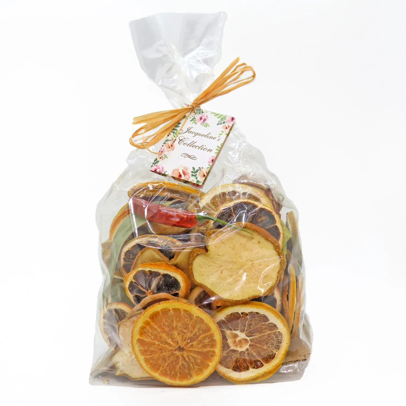 Sale 6 in. 250 Gram Mixed Potpourri- Citrus, Sliced Red and Green Apples, Red Chiles, and Eucalyptus Leaves Decorative Accents