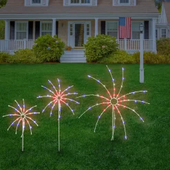 Best 16 in. 24 in. 36 in. Patriotic Light Up Fireworks Lawn Decor with LED Lights Decorations