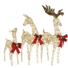 Hot 60 in., 52 in. and 36 in. Champagne Glitter Deer Family with 370 Warm White LED Lights Yard Decorations