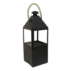 New 29 in. Matte Black Finish Enclosed Glass Outdoor Lantern Candleholder Outdoor Lighting
