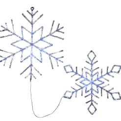 Best 24 in. and 20 in. Ice Crystal Snowflakes with LED Lights Yard Decorations