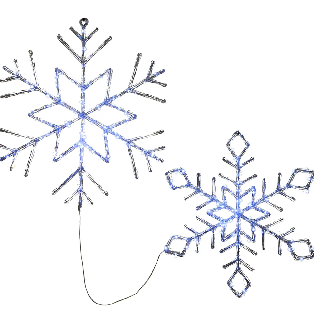 Best 24 in. and 20 in. Ice Crystal Snowflakes with LED Lights Yard Decorations