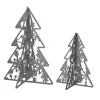Hot 10 in. and 7 in. Silver Christmas Trees Table Decor, Lightweight Wood, Set of 2 Decorative Accents