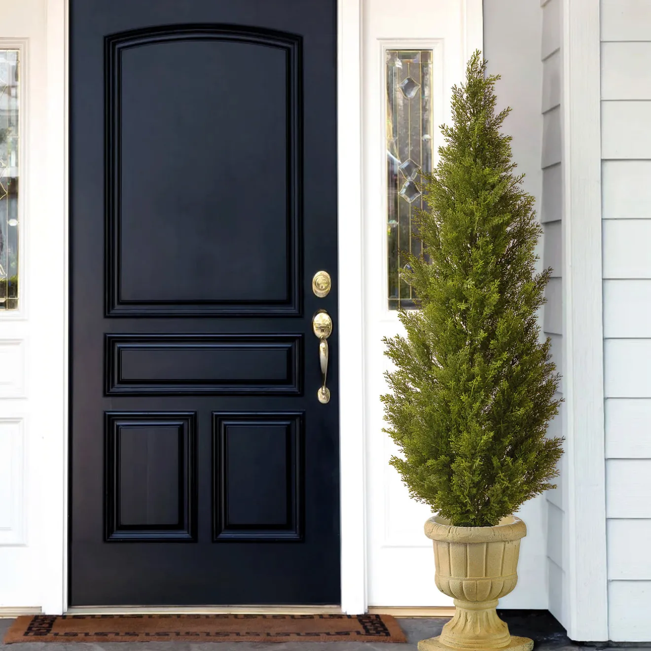 Online 60 in. Arborvitae Topiary Tree in Decorative Urn Topiaries & Shrubs