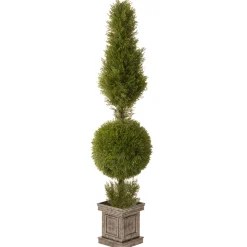 Sale 60 in. Artificial Juniper Ball and Cone Topiary Topiaries & Shrubs
