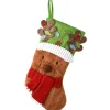 New 20 in. Be Merry Collection Novelty Teddy Bear Christmas Stocking, Red Scarf and Green Hat Stockings