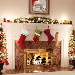 New 20 in. Be Merry Collection Novelty Teddy Bear Christmas Stocking, Red Scarf and Green Hat Stockings
