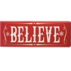 Best 31 in. Believe Horizontal Holiday Wall Sign Decorative Accents