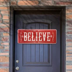 Best 31 in. Believe Horizontal Holiday Wall Sign Decorative Accents