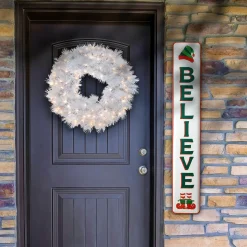 Hot 47 in. Believe Vertical Holiday Wall Sign Decorative Accents