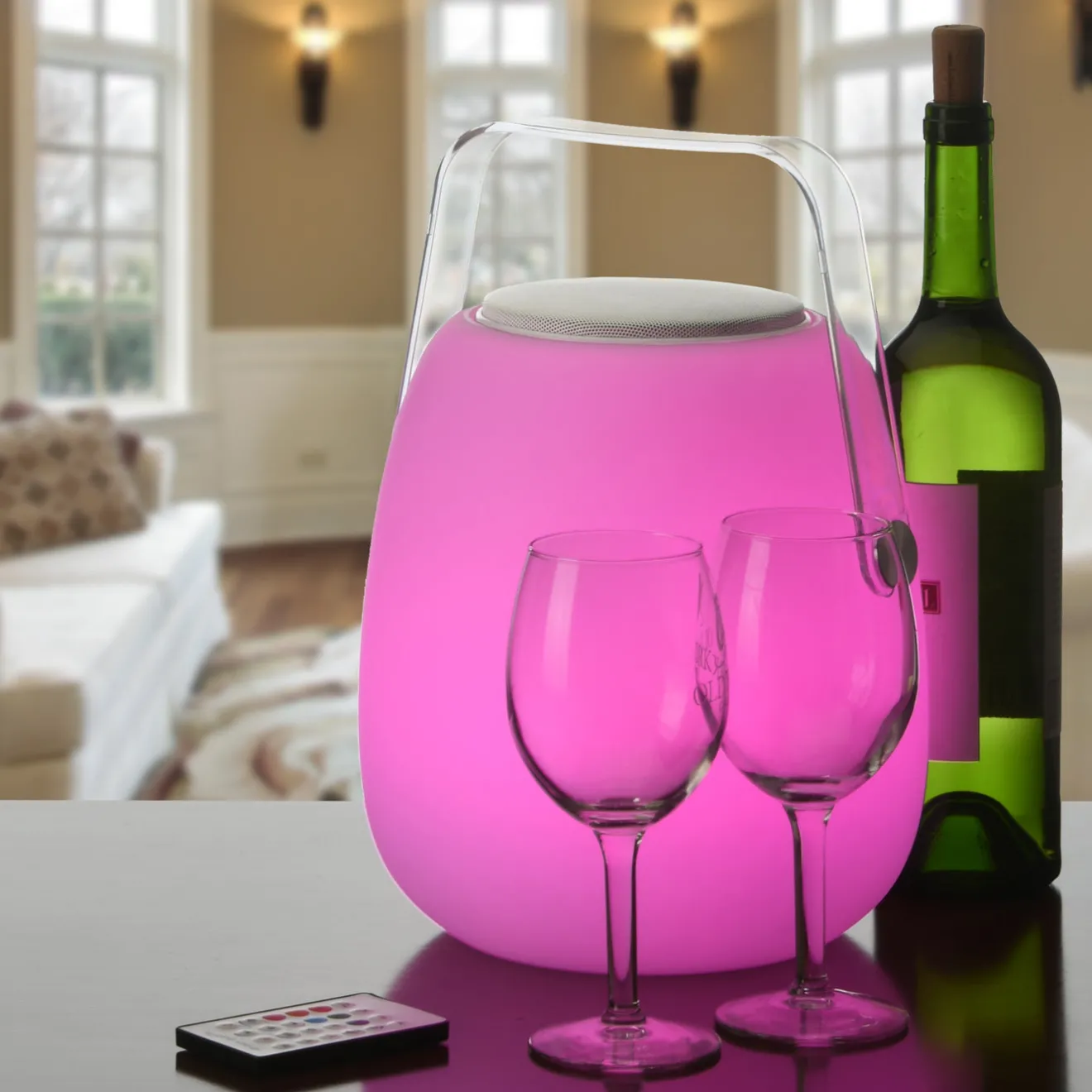 Outlet 12 in. Big Belly Speaker with Color Changing LED Lights Decorative Accents