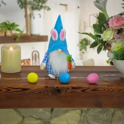 Hot 11 in. Blue Easter Bunny Gnome Table Decoration Table Decorations