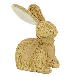 New 9 in. Braided Bunny Table Decoration Decorated with Woven Ribbon Table Decorations