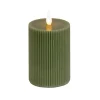 5 in. by 9 in. HGTV Home Collection Flameless Georgetown Pillar Candle, Dk Green Decorative Accents