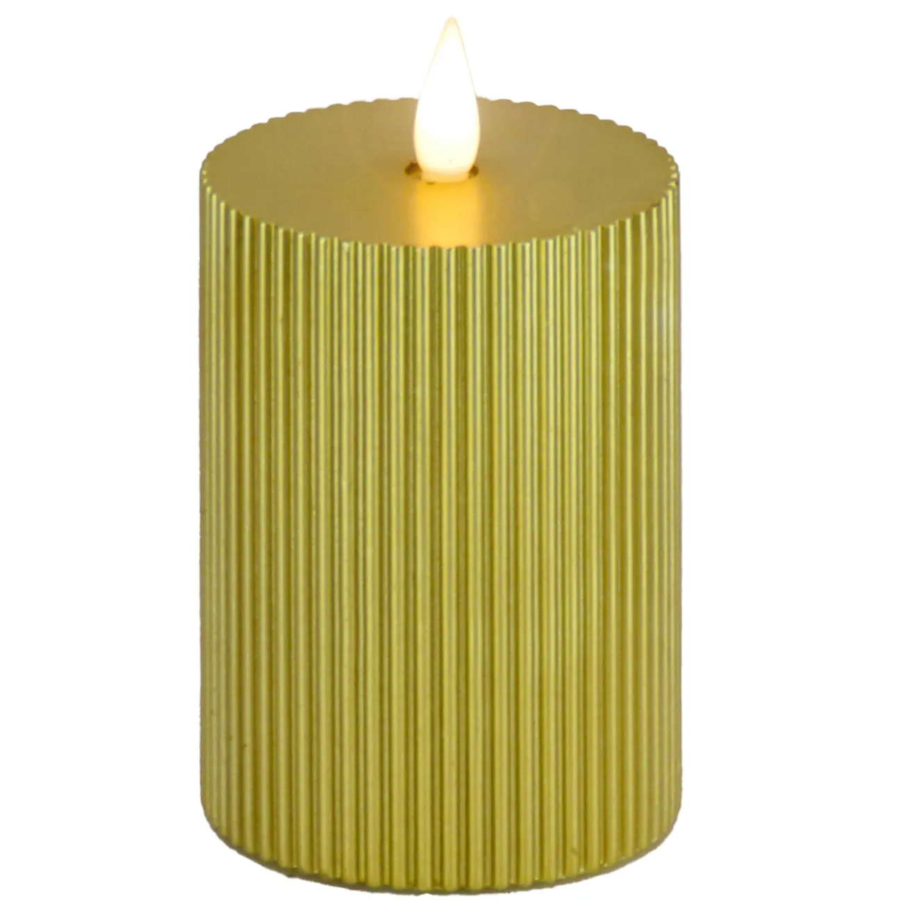 Hot 5 in. by 9 in. HGTV Home Collection Flameless Georgetown Pillar Candle, Gold Decorative Accents